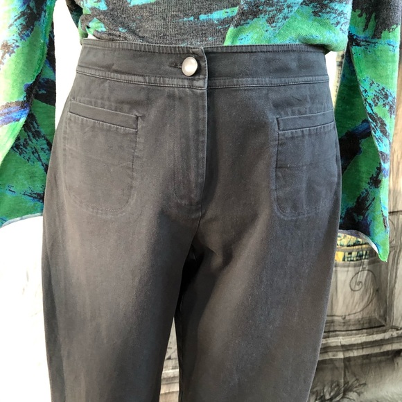 Eileen Fisher Blue-Grey Cotton Crop Pant Size 10 - Picture 2 of 7